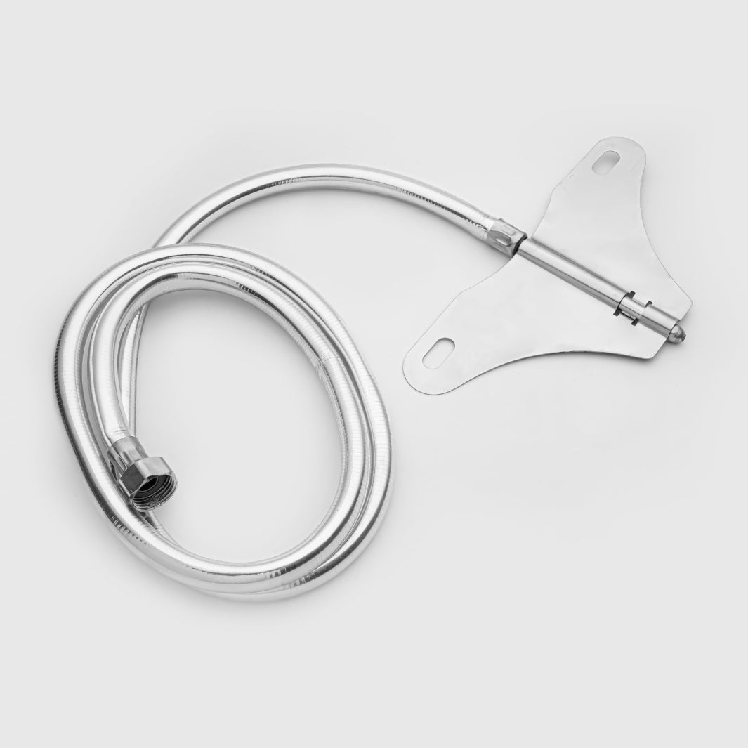 Fossa Stainless Steel Straight Jet Spray with Heavy PVC Hose Pipe 1 Meter for Toilet | Built-in Installation Type Toilet Seat/Commode Spray - Rust-Free, Durable